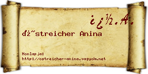 Östreicher Anina névjegykártya